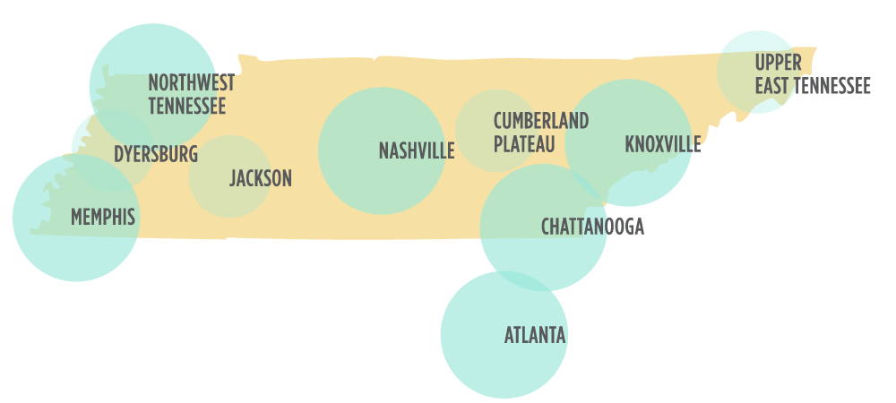 Our Tennessee readership heat map