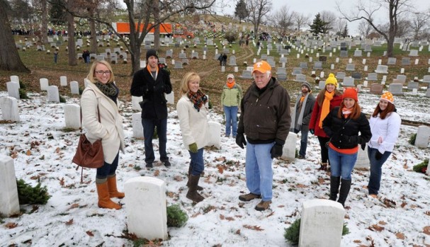 The UT DC Chapter board at Arlington National Cemetery.