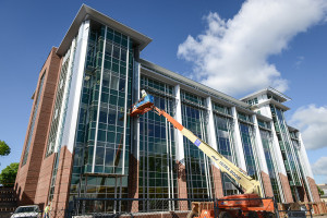 Construction continues on the new library.