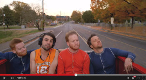 video still of the band riding in a pickup