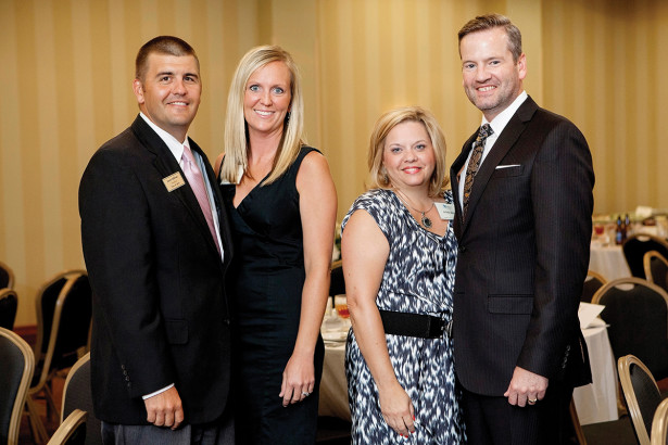From left, Jason (Martin ’02) and Sarah (Martin ’04) Sullivan, of Martin, and Kristy (Martin ’92) and Tony (Martin ’99) White, of Jackson, Tennessee, attended the WestStar Leadership Program’s graduation June 18 in Jackson. Jason and Tony graduated as members of the 2015 WestStar class.