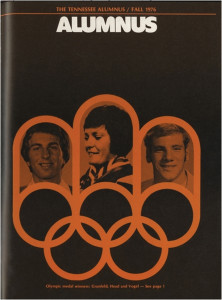 Alumnus fall 1976 cover: graphic of Olympic rings
