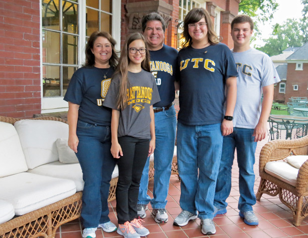 UTC student, Phillip Mele, fourth from left, with his family, Nancy, Hollie, David and Eric, at the Legacy picnic at Patten House.