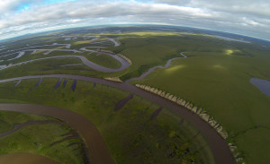View of the northeast Siberian tundra from a helicopter.” Photo by Andrey A. Abramov