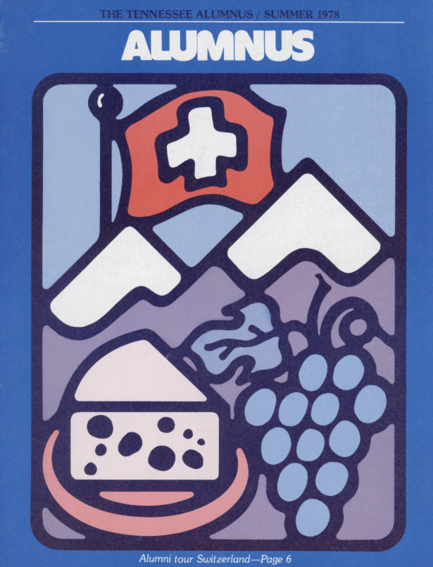 Summer 1978 cover: graphic depiction of Swiss flag, mountains, grapes, and cheese