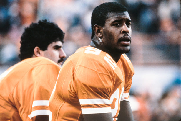 Reggie White in his orange Tennessee Volunteer uniform
