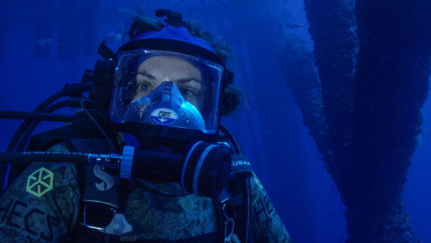 Kesley Gibson in scuba gear underwater